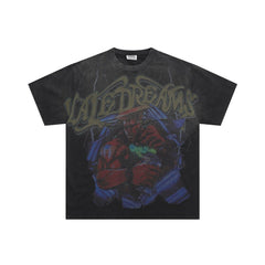 Vintage Distressed Hand‑Graphic Oversized Unisex T‑Shirt