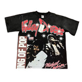 Black Vintage‑Wash Valley Dreams King Of Pop Oversized Unisex T‑Shirt