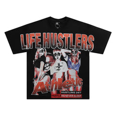 Vintage Life Hustlers Graphic Oversized Unisex T‑Shirt