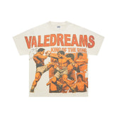 Cream Vintage‑Wash Vale Dreams Boxing King Of The Ring Oversized Unisex T‑Shirt
