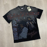 Black Vintage‑Wash Michael Jackson King Of Pop Portrait Oversized Unisex T‑Shirt