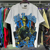 Blue Artwork Streetwear T-Shirt | Oversized Vintage Tee