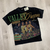 Black Vintage‑Wash Group‑Portrait "Valley Dreams" Oversized Unisex T‑Shirt