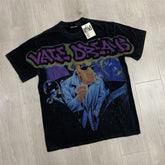 Black Vintage‑Wash Vale Dreams Portrait Oversized Unisex T‑Shirt
