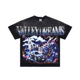 Black Valley Dreams Retro Racing‑Car Vintage Oversized Unisex T‑Shirt