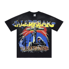 Black Valley Dreams Cross‑Landscape Vintage Oversized Unisex T‑Shirt