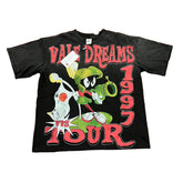 Black Vintage‑Wash Vale Dreams 1997 Tour Cartoon Graphic Oversized Unisex T‑Shirt