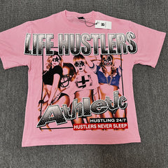 Pink Graphic Streetwear T-Shirt | Oversized Vintage Tee