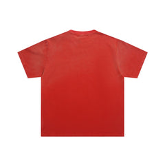 Red Vintage‑Wash Vale Dreams Text Graphic Oversized Unisex T‑Shirt