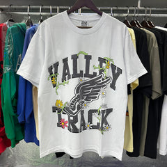 White Valley Track Eagle‑Flower Vintage Oversized Unisex T‑Shirt