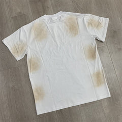 White Bleach‑Wash Vale Dreams Target Figure Graphic Oversized Unisex T‑Shirt