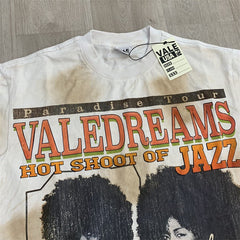 Off‑White Tie‑Dye Jazz Music Portrait Oversized Unisex T‑Shirt