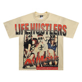 Life Hustlers Vintage Graphic Oversized Unisex T‑Shirt