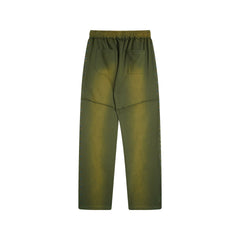 Valley Dreams Rhinestone Letter Wide‑Leg Sweatpants, Vintage Green Washed Streetwear Unisex Trousers