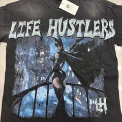 Distressed Catwoman Graphic Oversized Unisex T‑Shirt