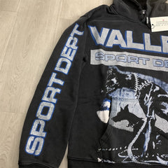 Black Valley Dreams Sport Dept Graphic Zip‑Up Hoodie Unisex Oversized Jacket