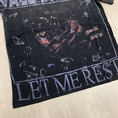 Black Vintage‑Wash Vale Dreams "Let Me Rest" Graphic Oversized Unisex T‑Shirt
