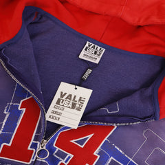 Valley Dreams Army Of Dreams Number 14 Zip‑Up Hoodie, Purple‑Red Contrast Hood Vintage Washed Streetwear Unisex Jacket