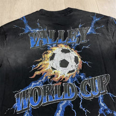 Black Tiger Soccer Lightning Vintage Oversized Unisex T‑Shirt