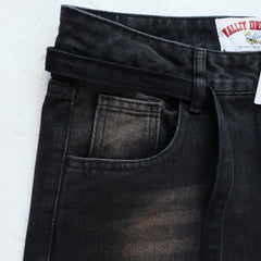 Valley Dreams Embroidery Splatter‑Paint Baggy Jeans, Vintage Washed‑Black Unisex Wide‑Leg Denim Pants