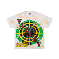 Orange‑White Tie‑Dye Valley Target Graphic Oversized Unisex T‑Shirt