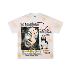 Orange‑White Tie‑Dye Portrait Graphic Oversized Unisex T‑Shirt