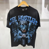 Vintage Blindfolded Angel Graphic Oversized Unisex T‑Shirt