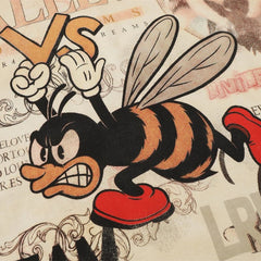 Cream‑Yellow Valley Cartoon Bee Vintage Oversized Unisex T‑Shirt