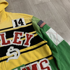 Color‑Block Striped Valley Dreams Zip‑Up Hoodie Unisex Oversized Jacket