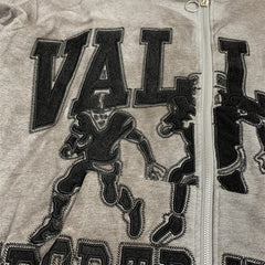 Grey Valley Sport Division Football Graphic Zip‑Up Hoodie Unisex Oversized Jacket