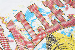 White Vintage‑Wash Valley Lightning Tiger Oversized Unisex T‑Shirt