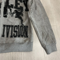 Grey Valley Sport Division Football Graphic Zip‑Up Hoodie Unisex Oversized Jacket