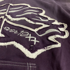 Purple Gradient Graffiti‑Print Valley Dreams Zip‑Up Hoodie Unisex Oversized Jacket