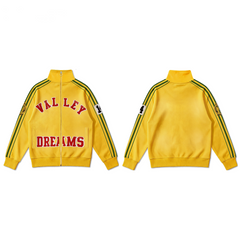 Yellow Valley Dreams Stand‑Collared Track Jacket Unisex Zip‑Up Sweatshirt