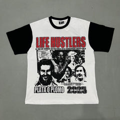 Black & White Graphic Streetwear T-Shirt | Oversized Vintage Tee