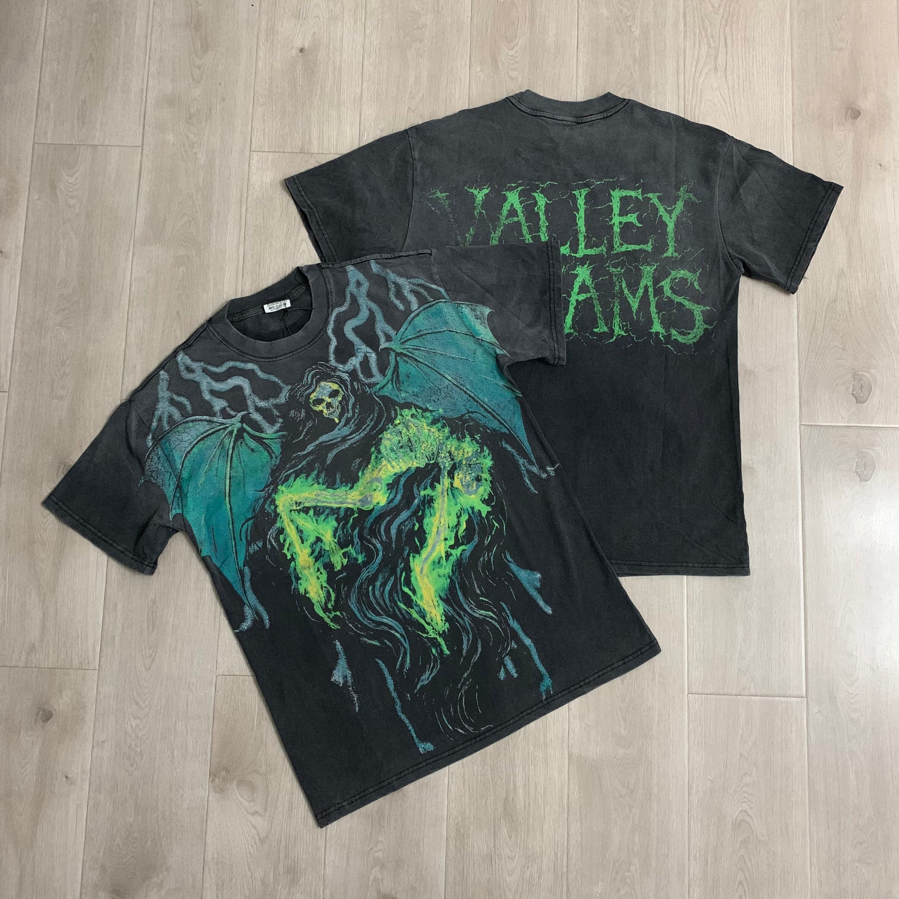 Black Valley Dreams Devil Graphic Vintage Oversized Unisex T‑Shirt