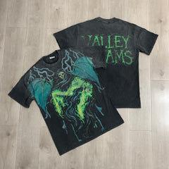 Black Valley Dreams Devil Graphic Vintage Oversized Unisex T‑Shirt