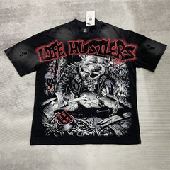 Red Graphic Streetwear T-Shirt | Oversized Vintage Tee