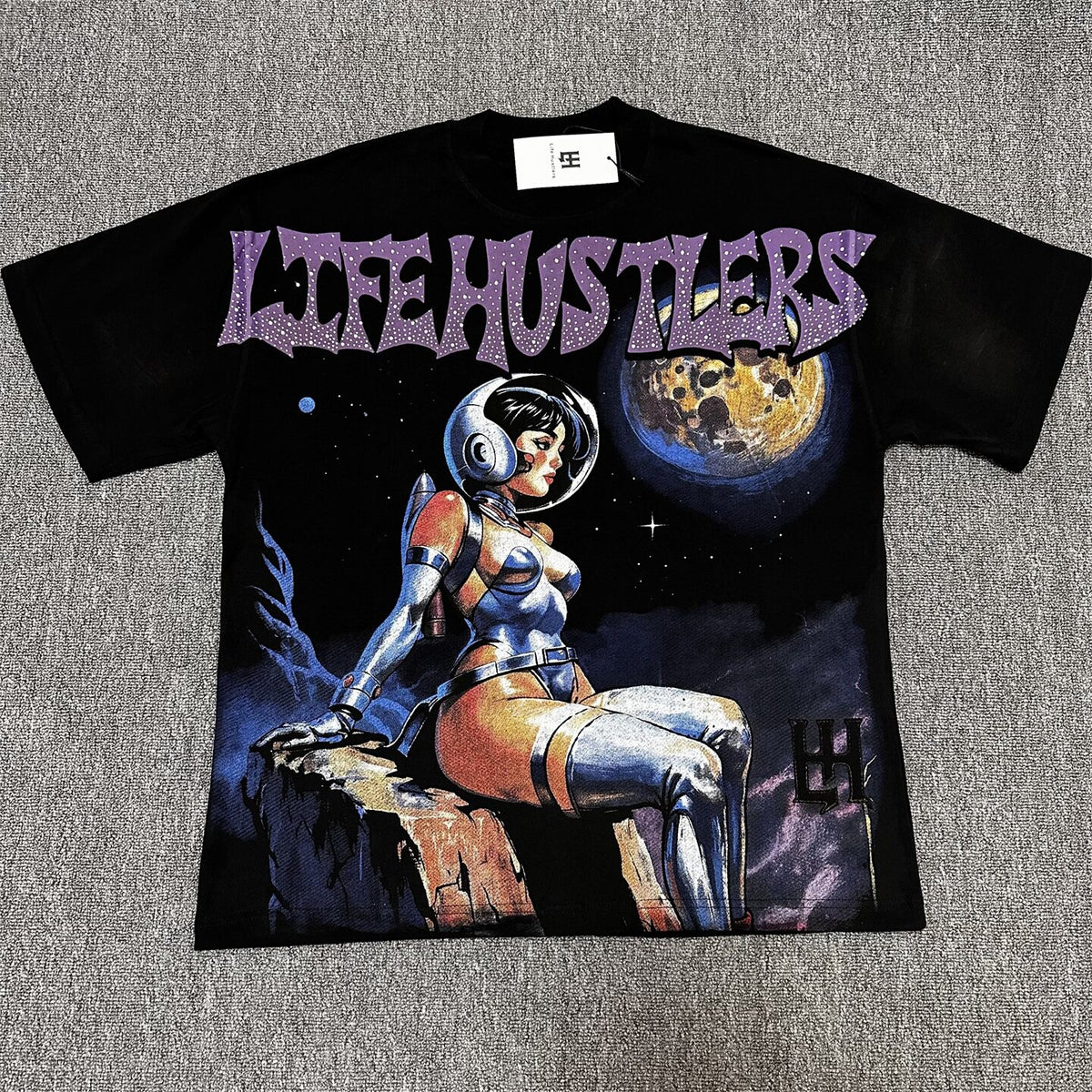 Purple Graphic Streetwear T-Shirt | Oversized Vintage Tee