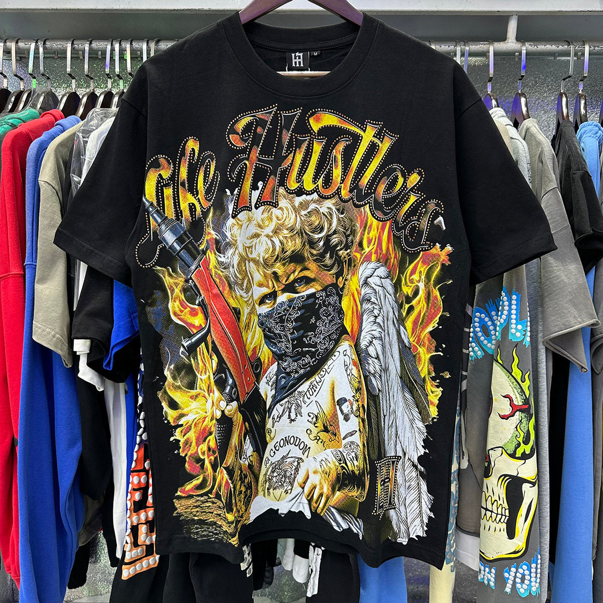 Flame Graphic Streetwear T-Shirt | Oversized Vintage Tee
