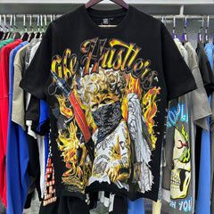 Flame Graphic Streetwear T-Shirt | Oversized Vintage Tee