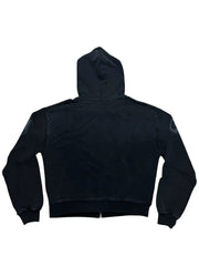 Valley Dreams Football Monster Graphic Zip‑Up Hoodie, Black Vintage Oversized Streetwear Unisex Jacket