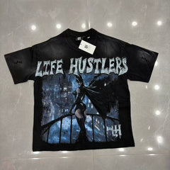 Distressed Catwoman Graphic Oversized Unisex T‑Shirt