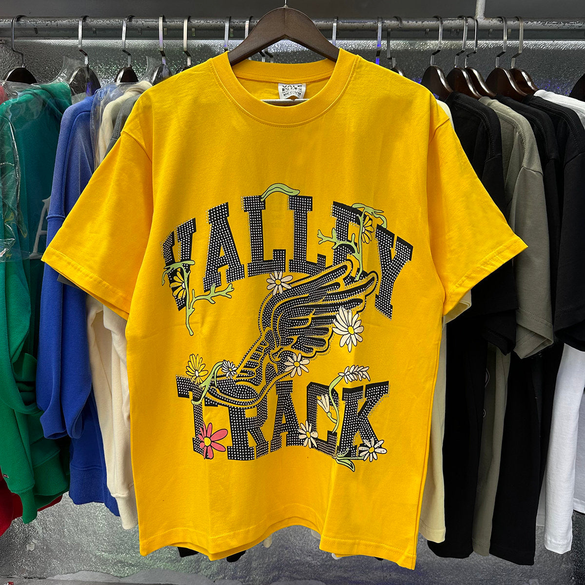 Yellow Valley Track Eagle‑Flower Vintage Oversized Unisex T‑Shirt