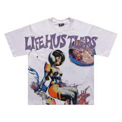 Purple Graphic Streetwear T-Shirt | Oversized Vintage Tee