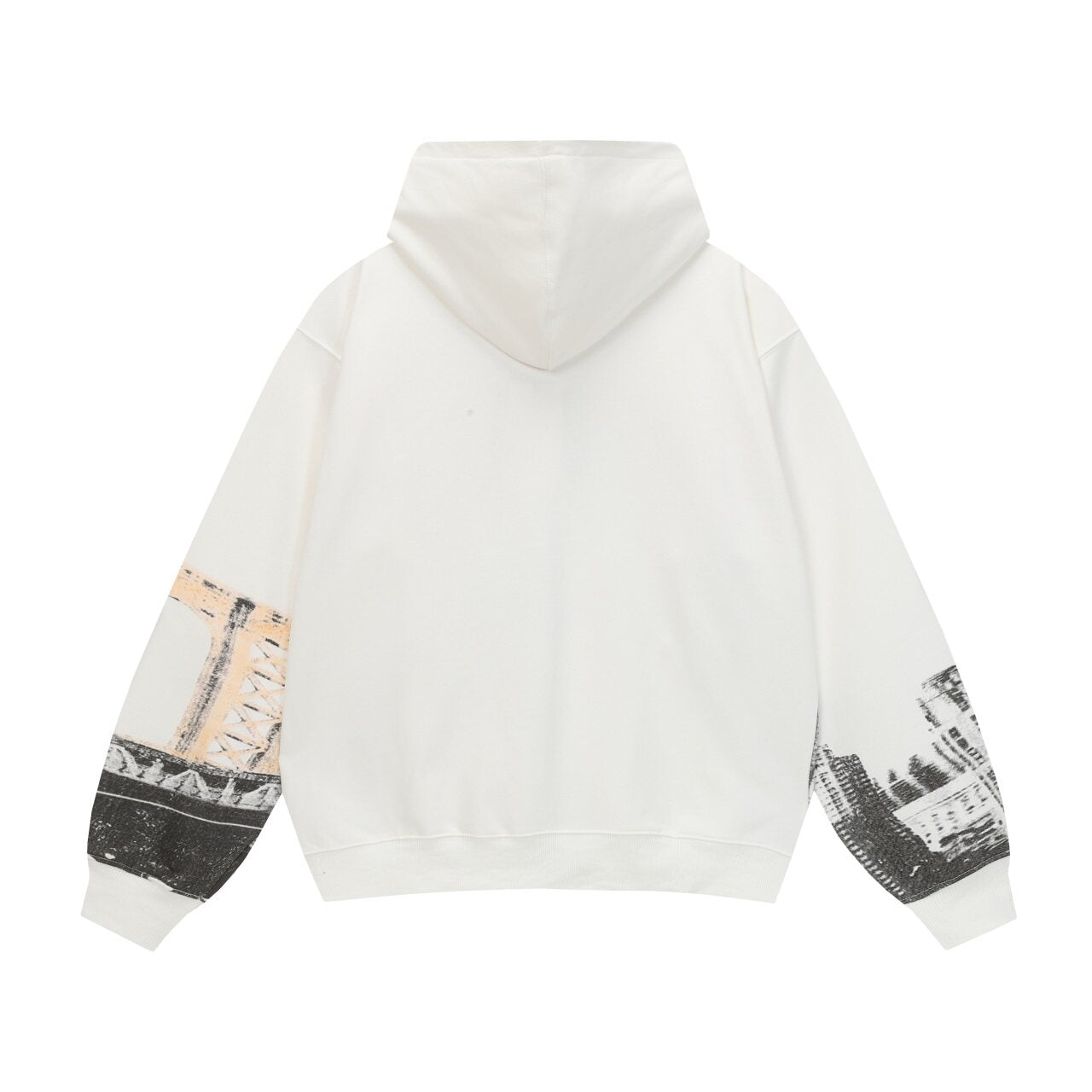 Vale Dream Statue of Liberty New York City Graphic Zip‑Up Hoodie, White Oversized Y2K Streetwear Unisex Jacket