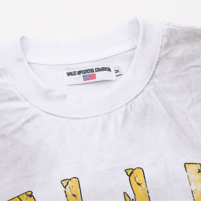 White Vintage‑Wash Leopard Graphic "Valley" Oversized Unisex T‑Shirt