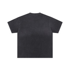 Black Vintage‑Wash Valley Fest Sculpture Graphic Oversized Unisex T‑Shirt