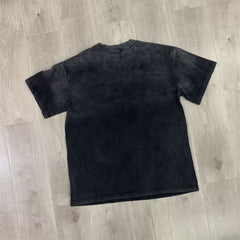 Black Vintage‑Wash Skull Graphic "Valley Dreams" Oversized Unisex T‑Shirt
