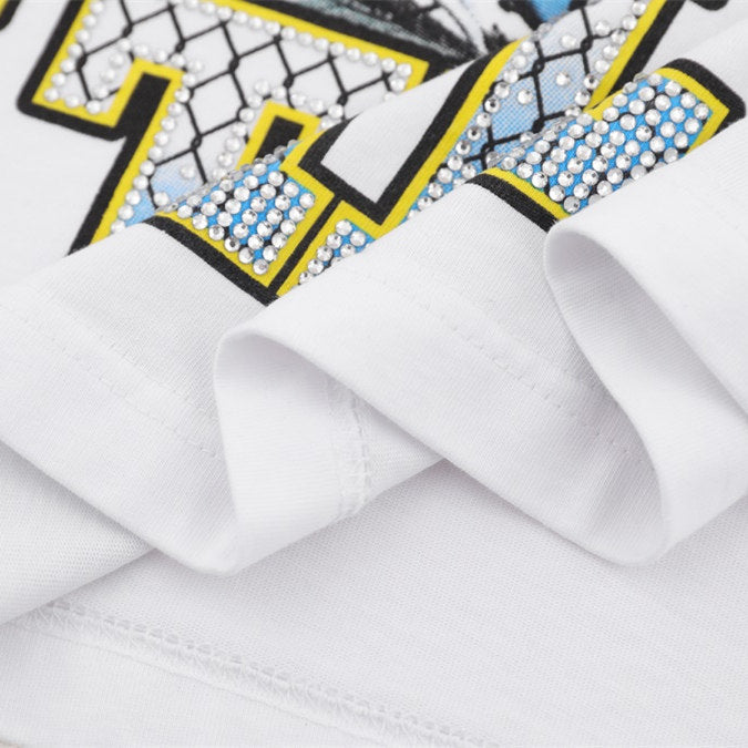 White Vintage‑Wash Valley Athletic Panther Graphic Oversized Unisex T‑Shirt